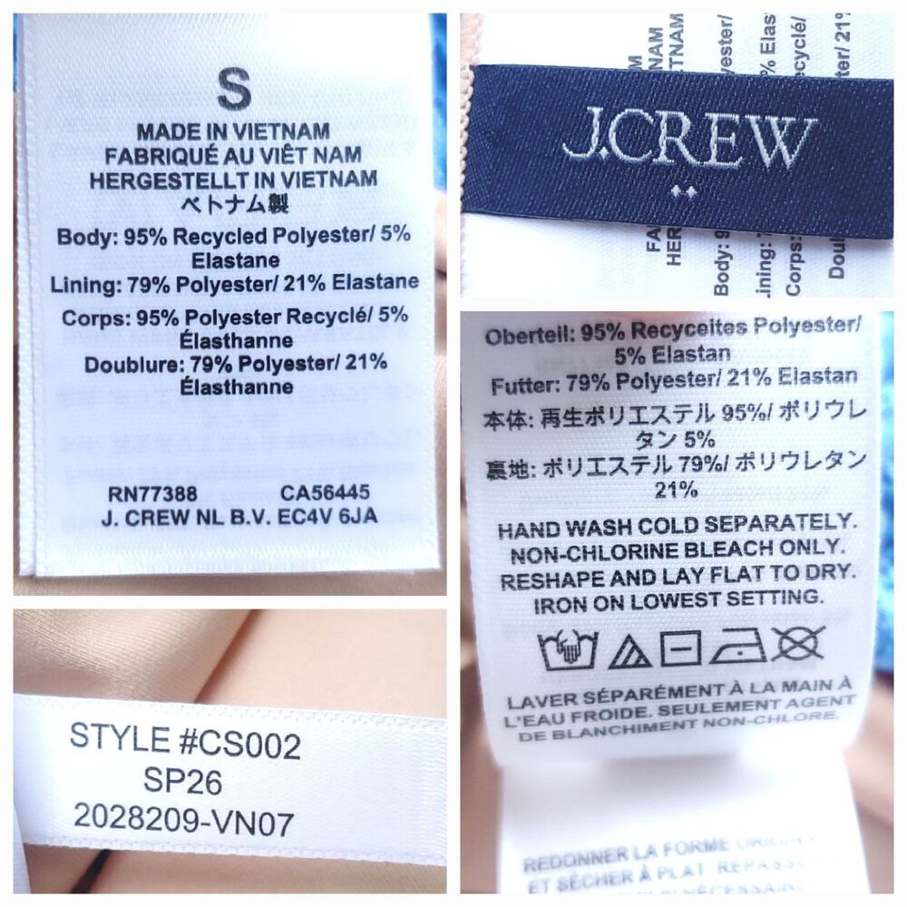 J Crew Bikini Set 2 Piece Swimsuit 1 Shoulder Padded Top XS High Rise Bottom S - Picture 5 of 11